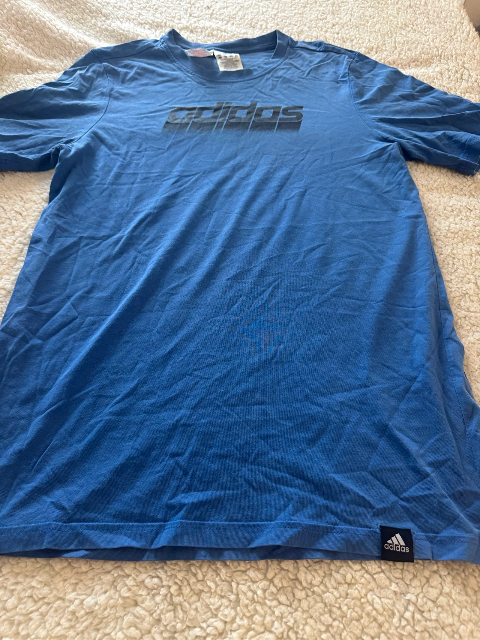 Adidas Logo Blue Y2K Sportswear Streetwear Retro Vintage XS 15-16Y Original T-Shirt – photo 13